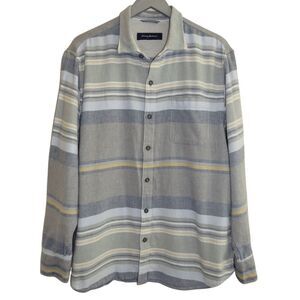 Tommy‎ Bahama Flannel Shirt Coastal Stripe Sz L